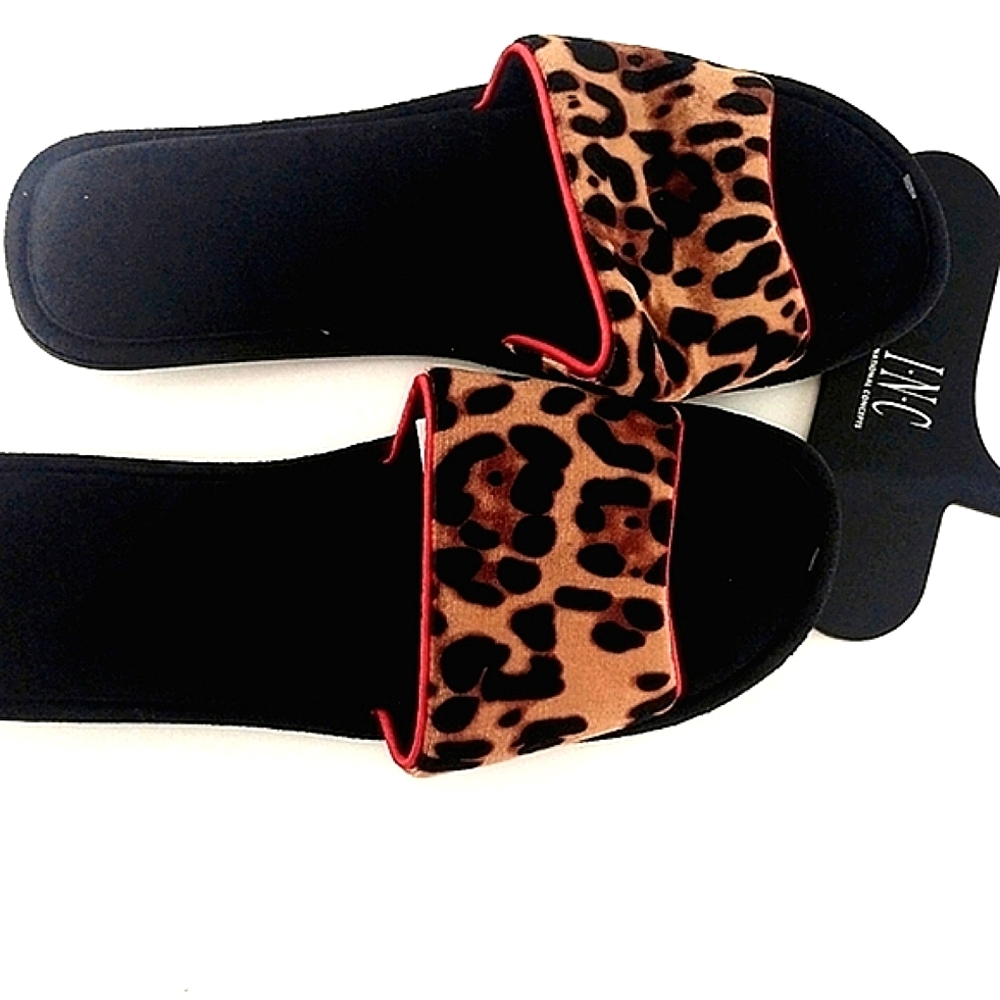 INC Women's Animal Print Slip On Slipper Size XL